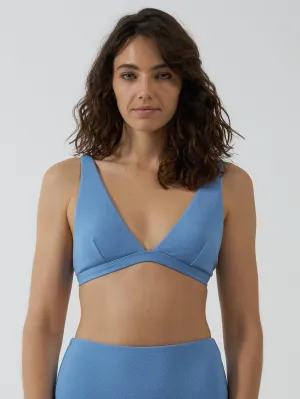 Adira Tall Triangle Bikini Top - Postal Blue