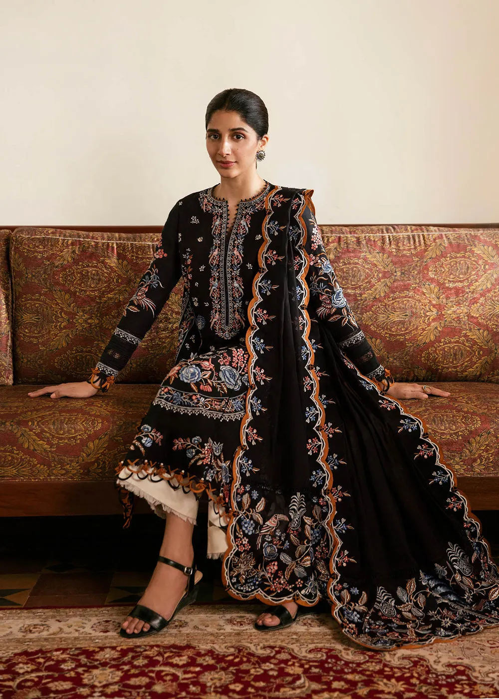 Black Luxury Lawn Suit | Zaha | Festive Lawn '23 | IREM - ZF23-07