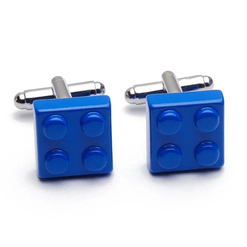 Blue Building Block Cufflinks