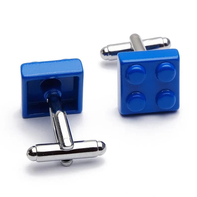 Blue Building Block Cufflinks