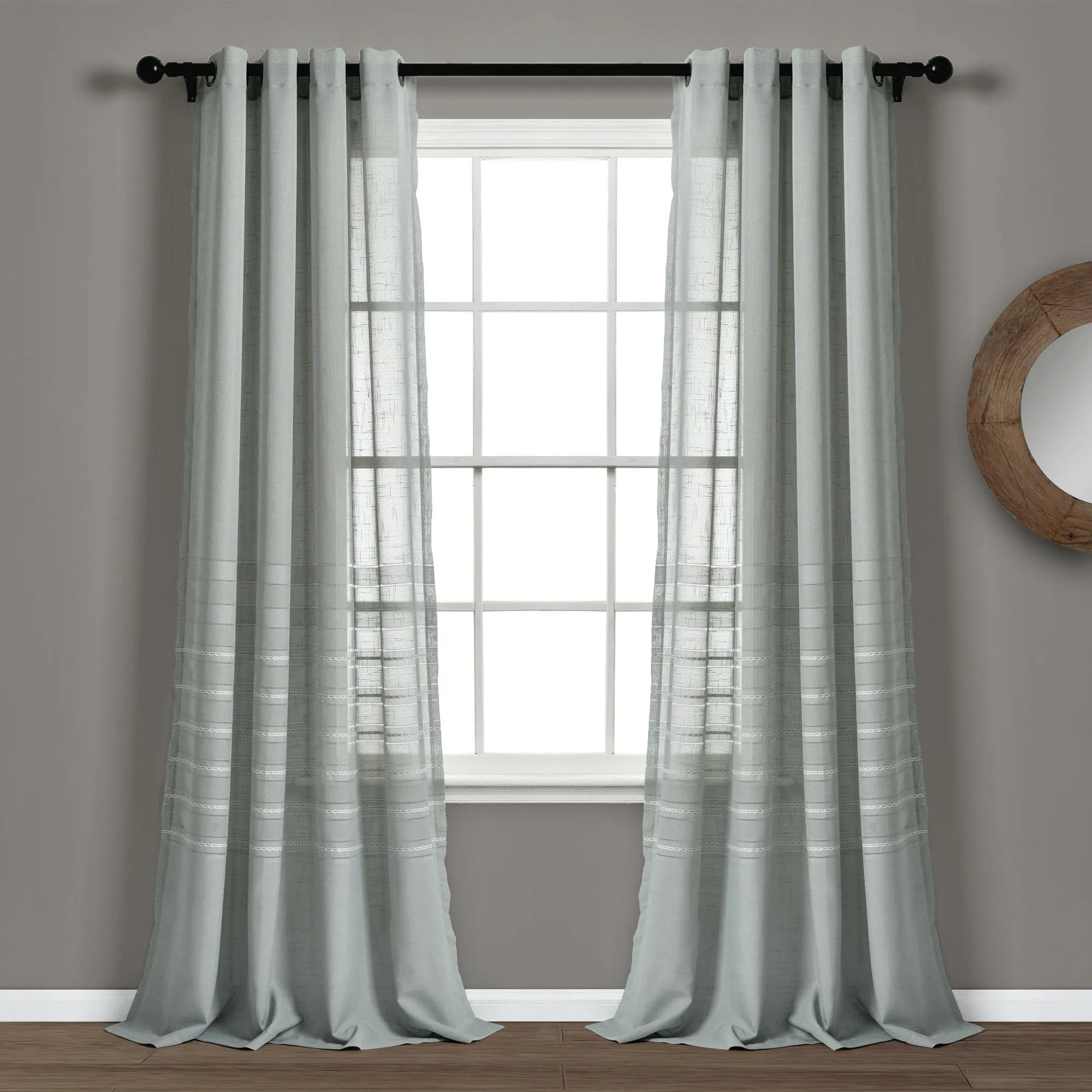 Bridie Grommet Sheer Window Curtain Panel Set