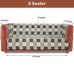 Buffalo Check Quilted Sofa Cover Set