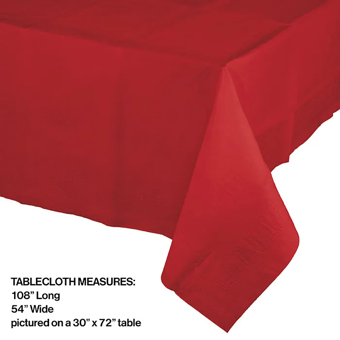 Bulk Classic Red Paper Table Covers 54" x 108" (6 per Case)