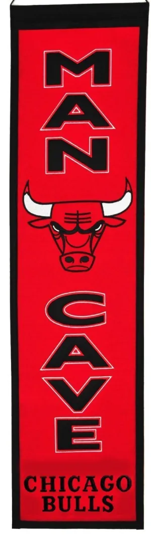 Chicago Bulls Winning Streak Man Cave Wool Banner Red (8"x32")