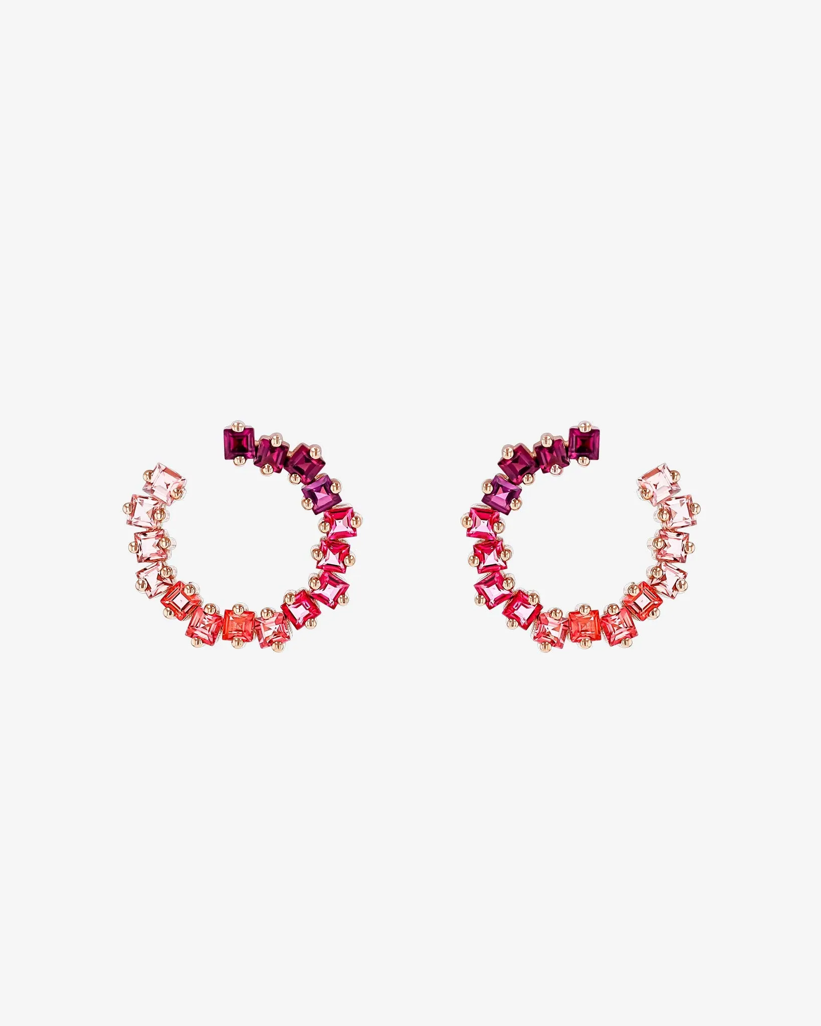 Cierra Red Ombre Midi Sideways Hoops