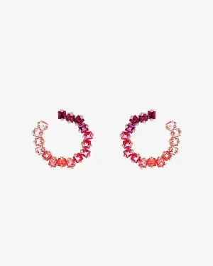 Cierra Red Ombre Midi Sideways Hoops