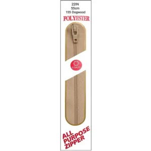 Coats All-Purpose Plastic Zipper 22in Dogwood