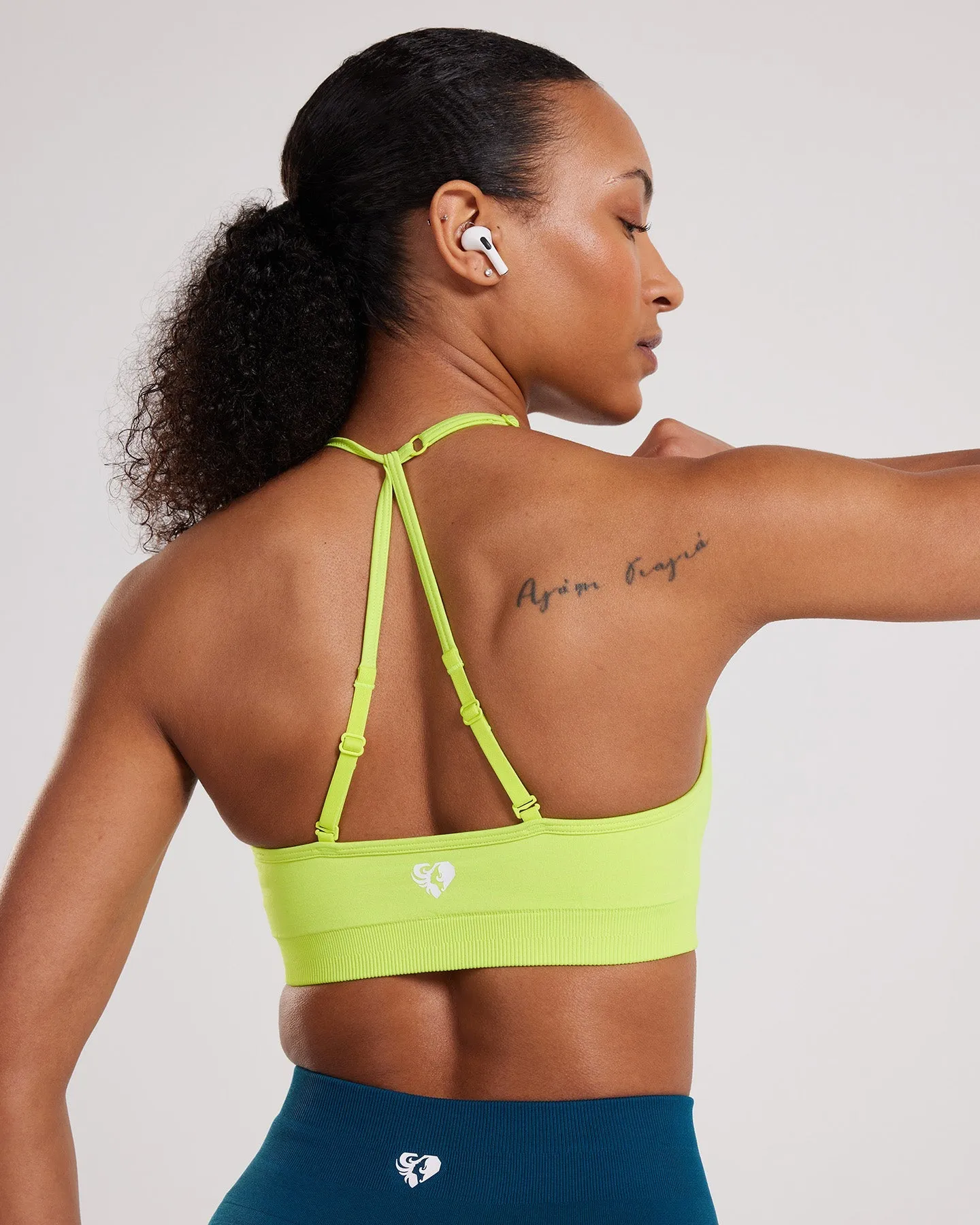 Define Seamless Halter Neck Bra | Cyber Lime