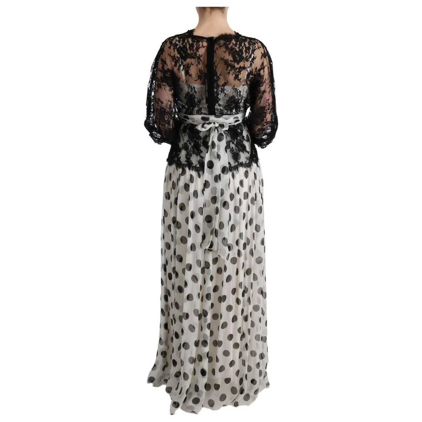 Dolce & Gabbana Elegant Polka Dotted Full Length Gown