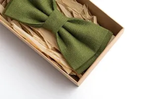 Elegant Olive Green Bow Tie - Versatile Accessory for Weddings and Formal Events