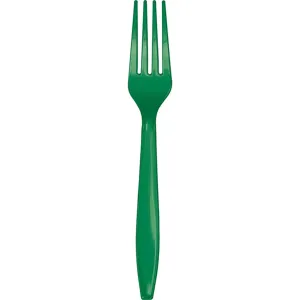 Emerald Green Plastic Forks, 24ct