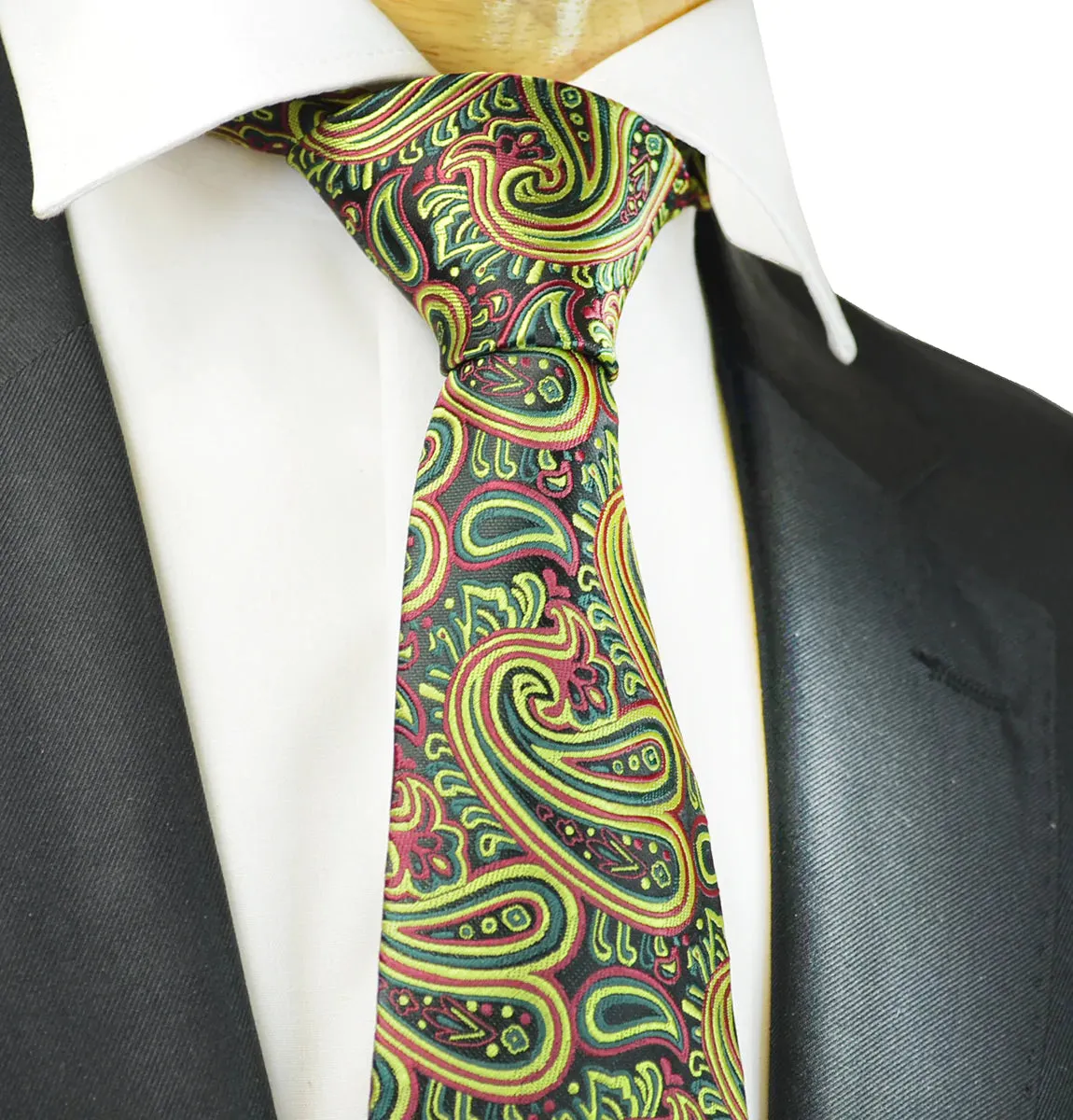 Extraordinary Sunny Lime Green Paisley Design Tie