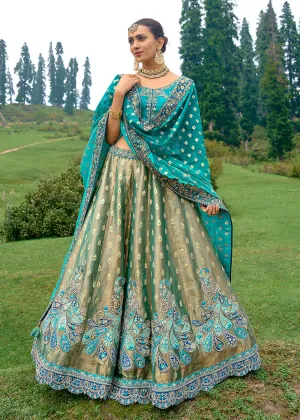 Fancy Silk Green Heavy Embroidered Designer Lehenga Choli