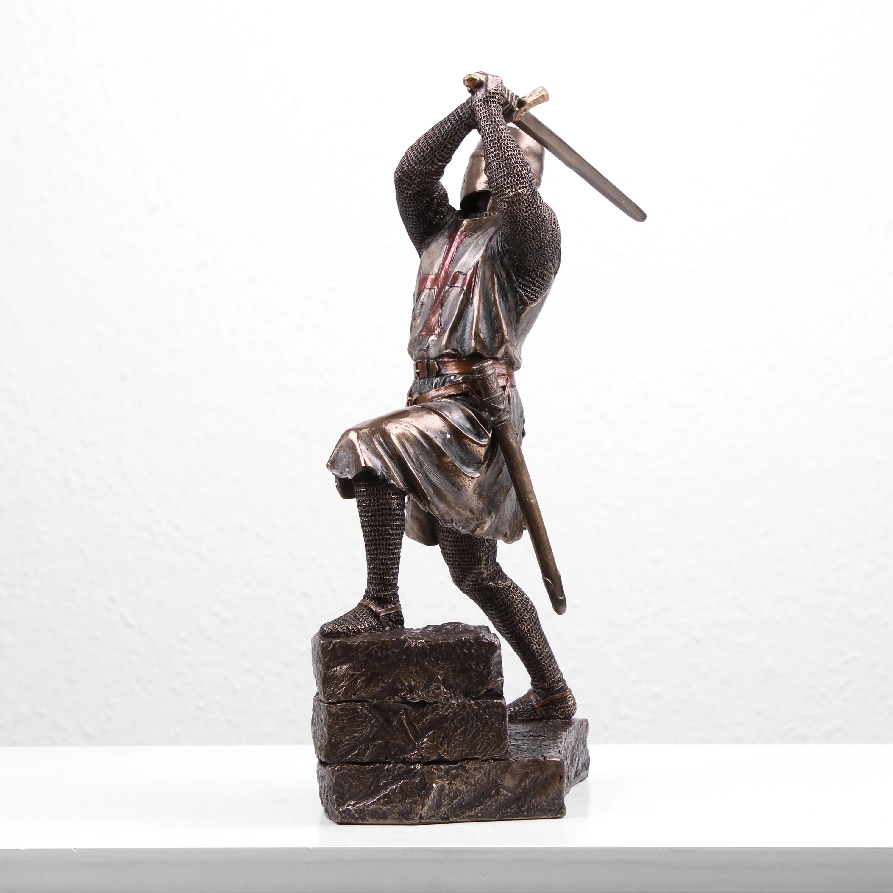 Fighting Templar Knight Statue (Cold Cast Bronze Sculpture)