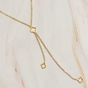 Glam Clover Y-Drop Necklace