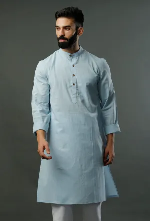 Handcrafted Aqua Blue Mangalgiri Kurta