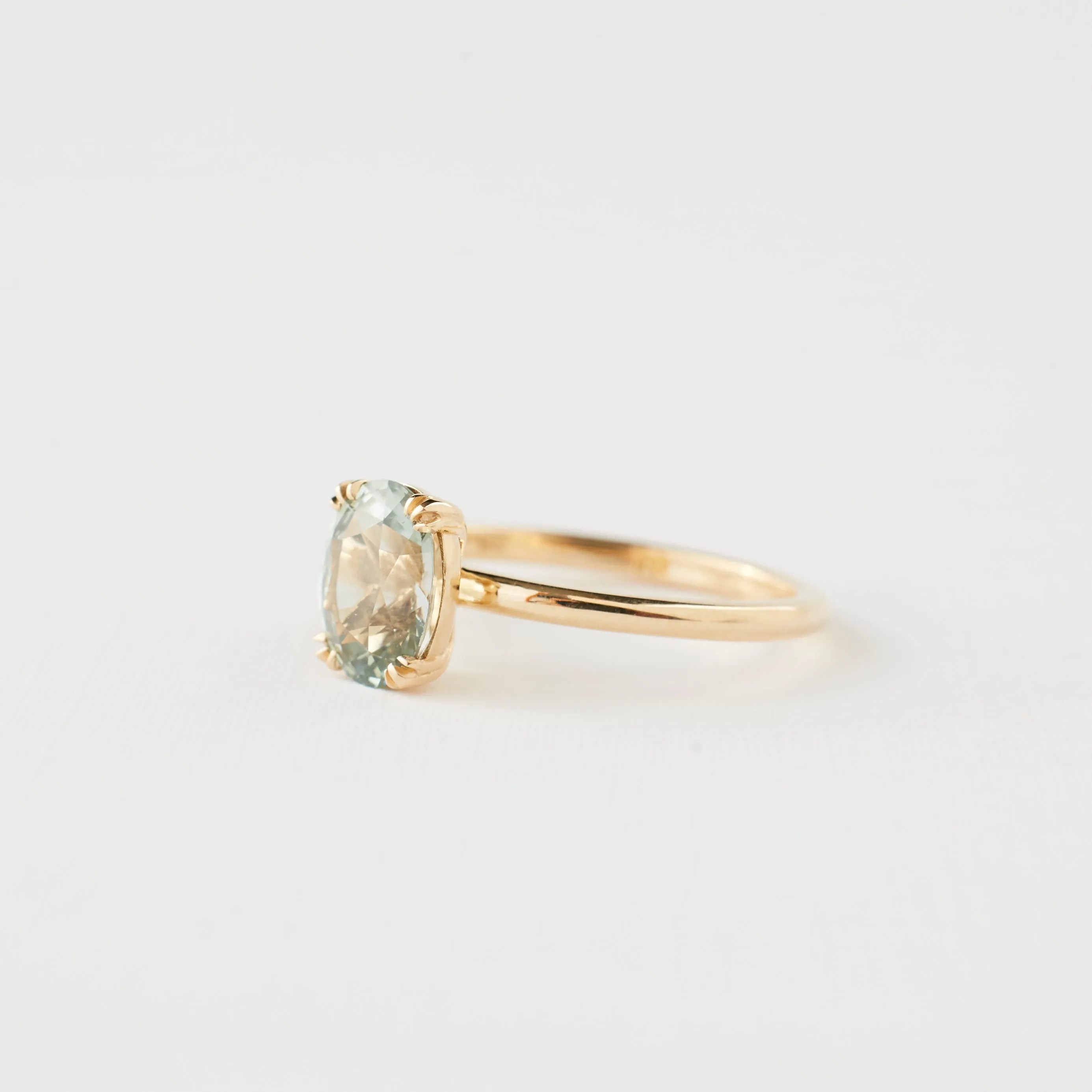 Kennedy Ring - 1.67 Carat Oval Minty Sapphire