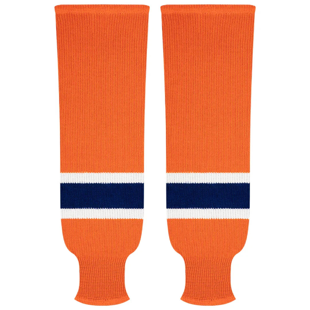 Kobe Sportswear 9897R Edmonton Oilers Orange Pro Knit Ice Hockey Socks