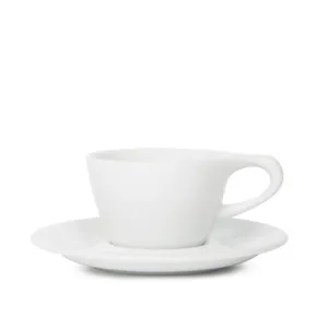 Lino Double Cappuccino Cup & Saucer - White (6oz/177ml)