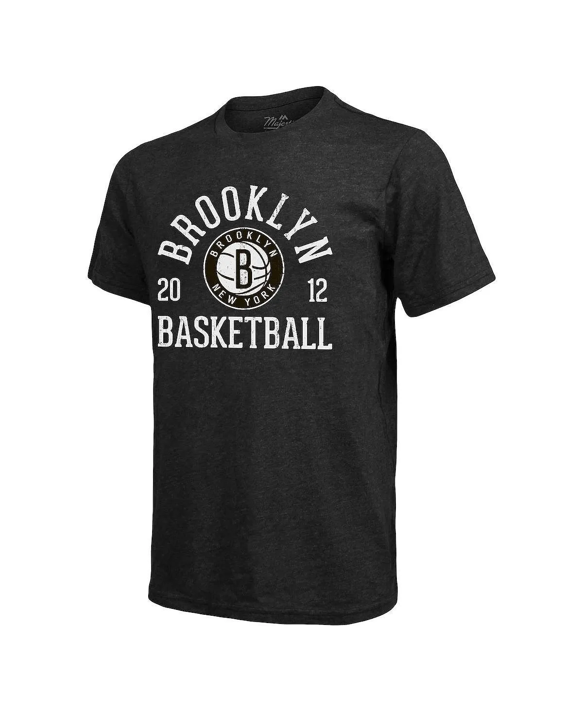 Men's Brooklyn Nets Ball Hog Tri-blend Tri-blend T-Shirt Black Majestic multi