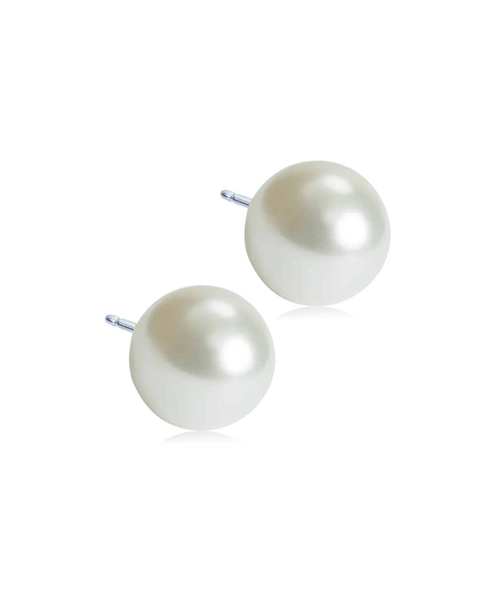 Natural Titanium - Pearl Earring 10 mm Skin Friendly Earrings Ireland