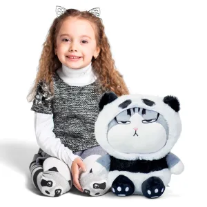 Plushie Panda Cat Toy For Kids - Small Textile Stuffed Animals Panda & Kitty