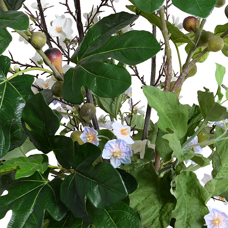 Quince, Fig Branches & Eggplant Vine in Glass 52"H