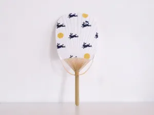 Rabbit Moon Design Hand Dyed Marugame Fan