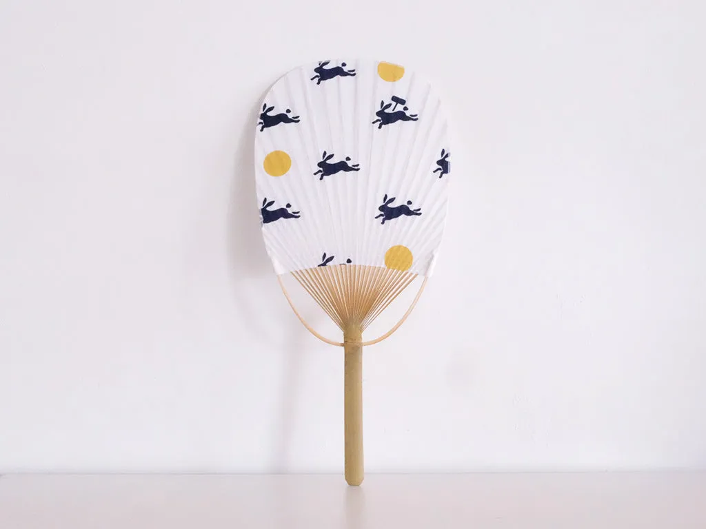 Rabbit Moon Design Hand Dyed Marugame Fan