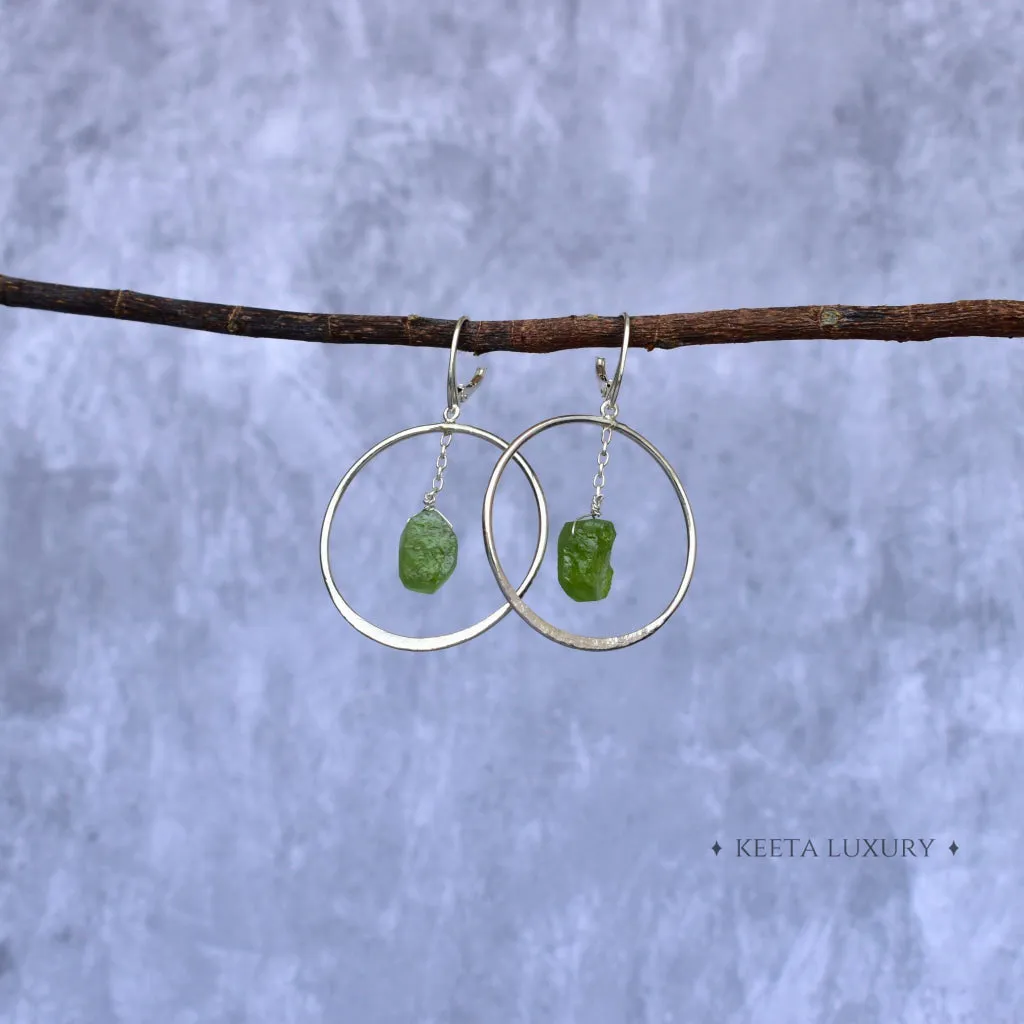 Raw & Ready - Peridot Hoop Earrings