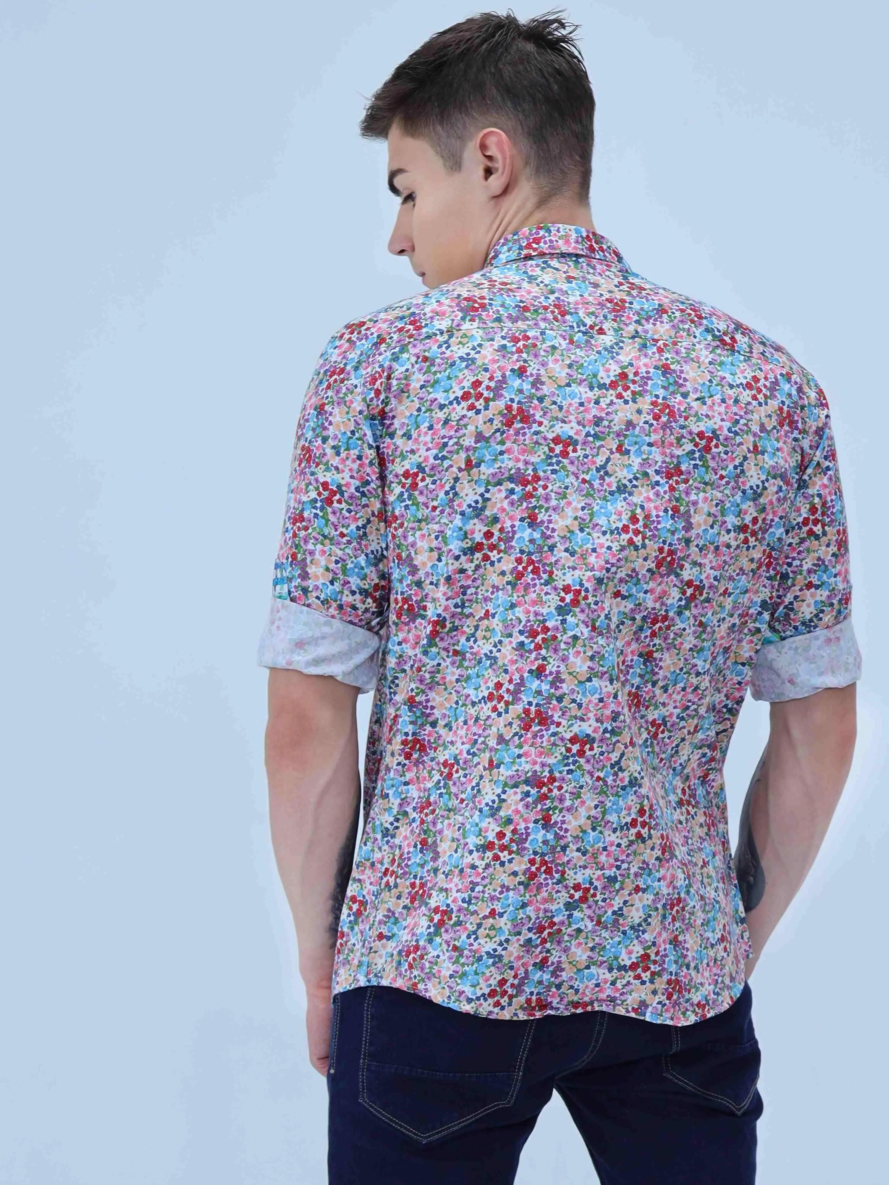 Rouge Flora Digital Printed Full Shirt