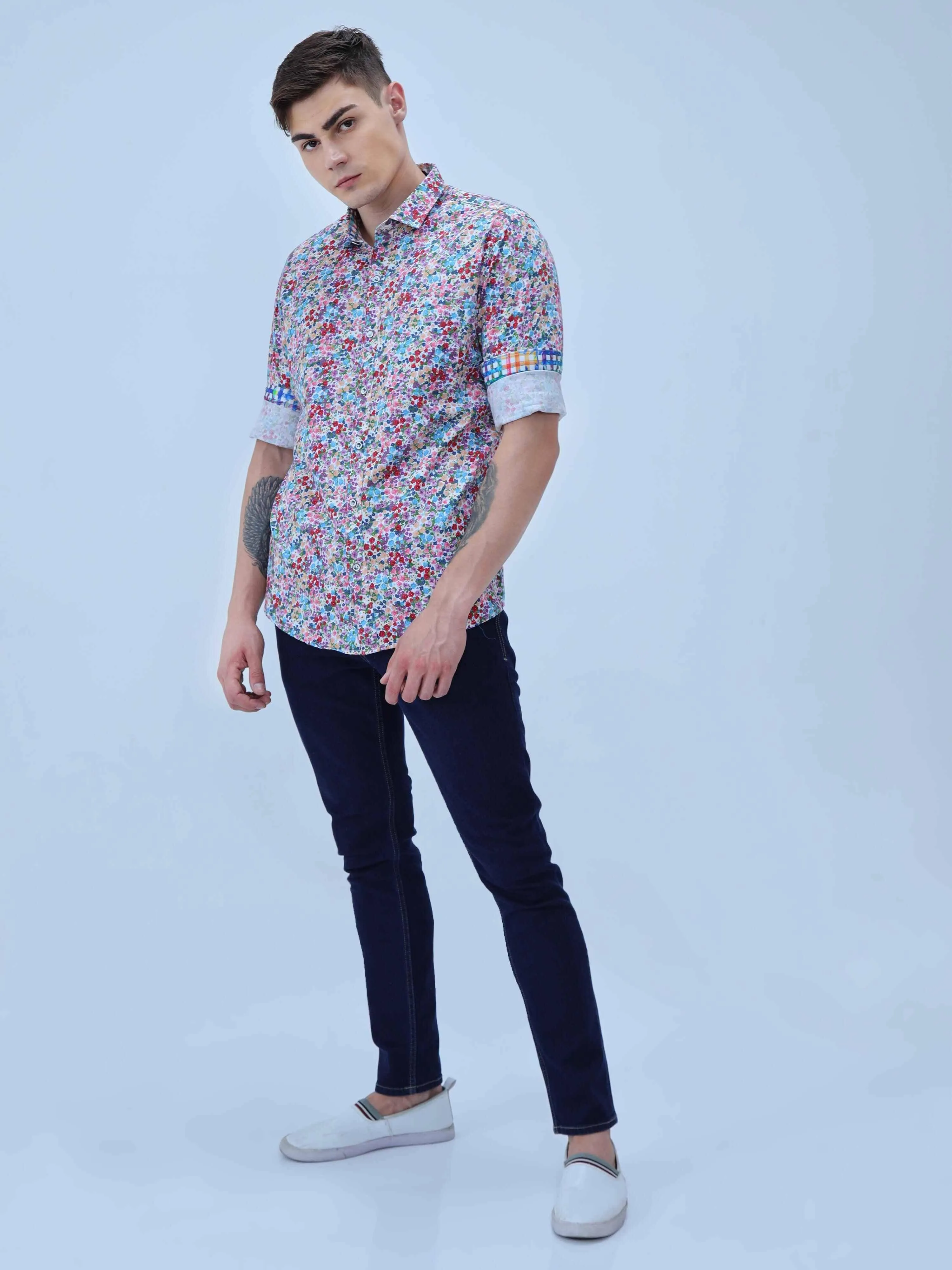 Rouge Flora Digital Printed Full Shirt