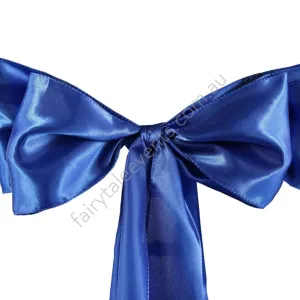 Royal blue satin chair sash