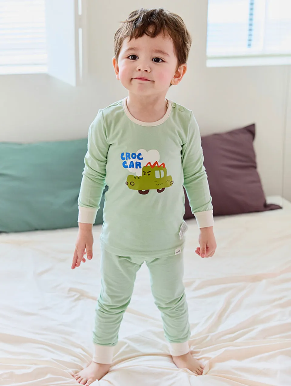 Single Spandex Fabric Pajamas set-Croc Car