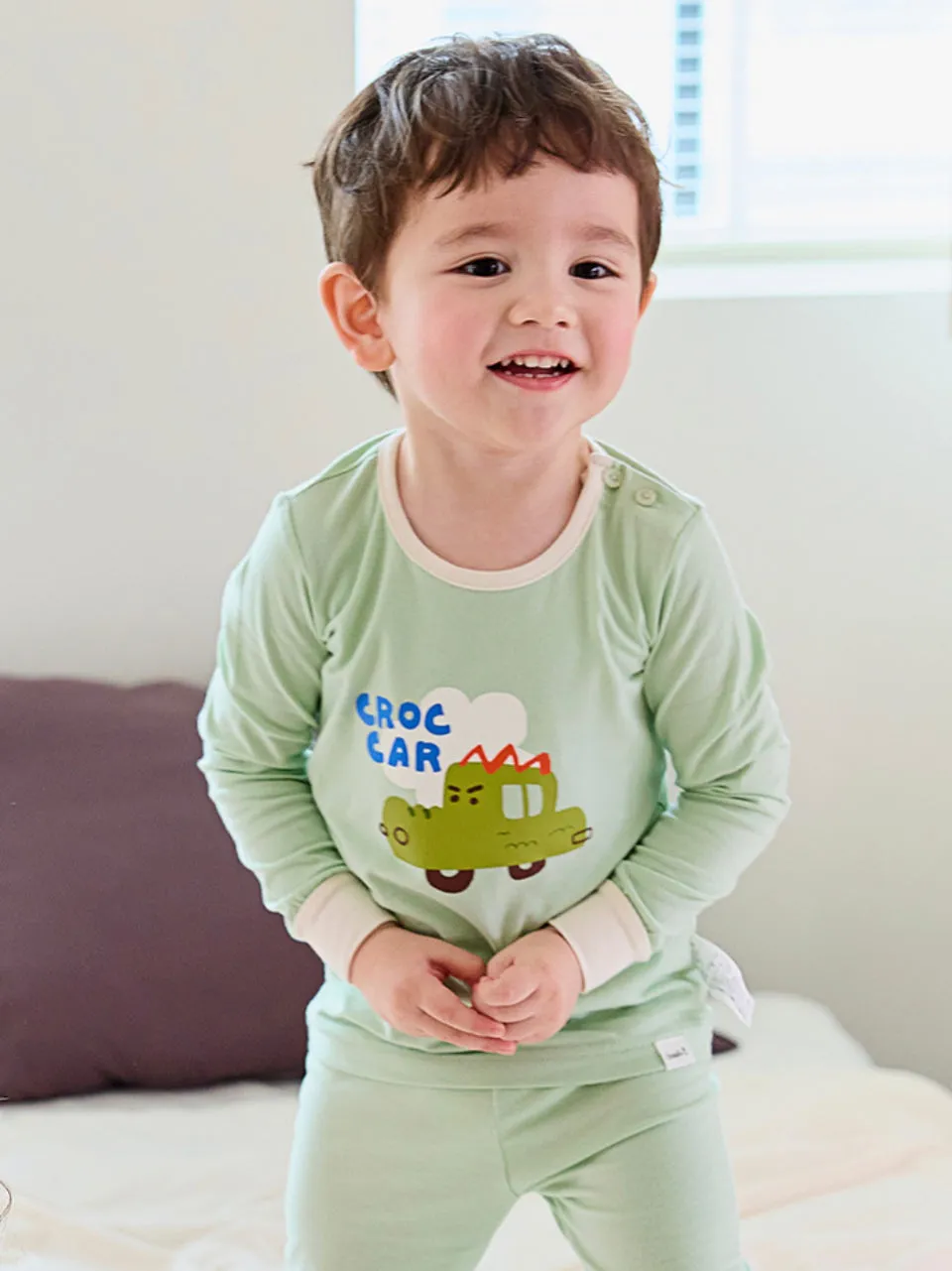 Single Spandex Fabric Pajamas set-Croc Car