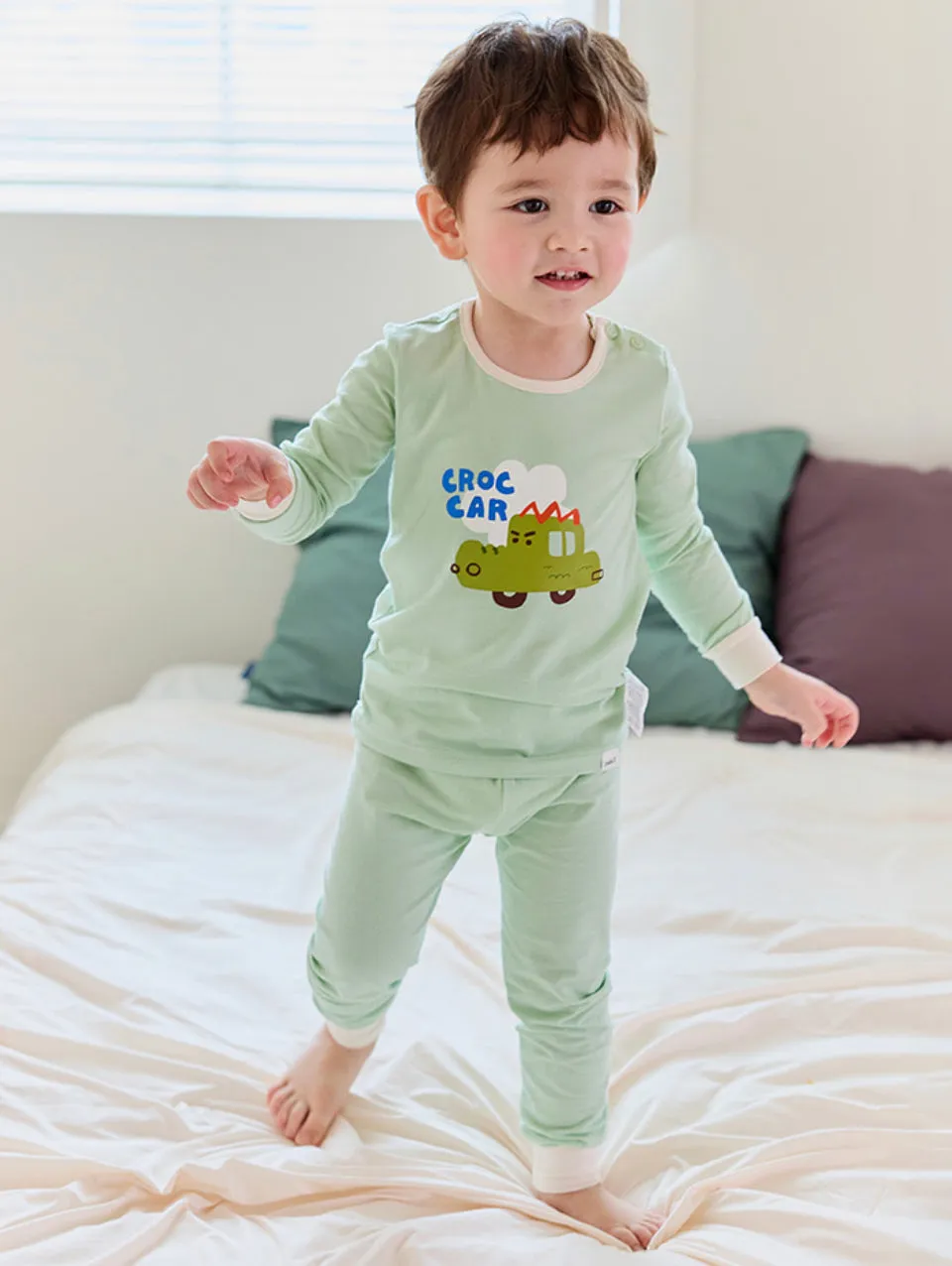 Single Spandex Fabric Pajamas set-Croc Car