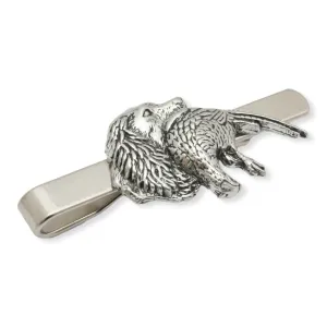 Spaniel with Pheasant English Pewter Tie Bar