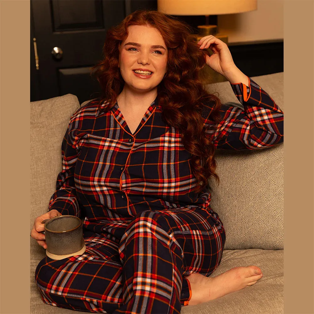 Taylor Navy Check Pyjama Bottom