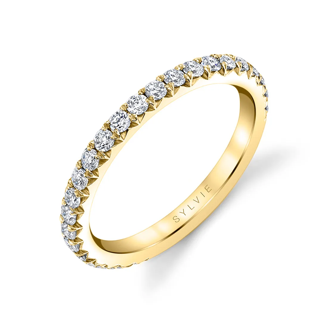 Thick Pave Wedding Band - Vanessa 18k Gold Yellow