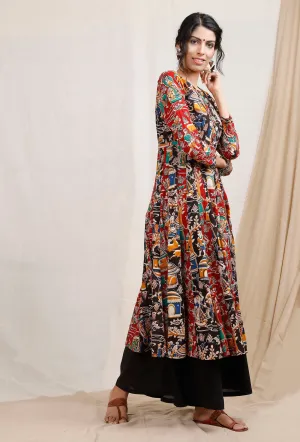 Three Print Kalidar Kalamkari Kurta