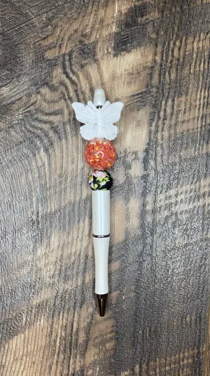 White Butterfly Beaded Pen