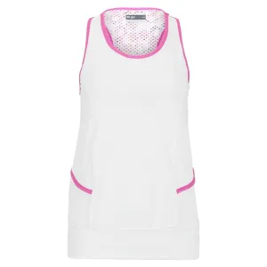 Women's Court Tennis Tank White and Blossom