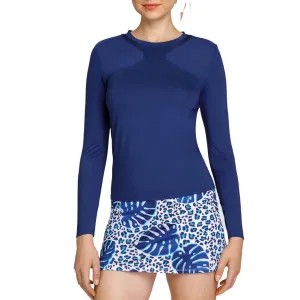 Women's Crown Longsleeve Tennis Top Blue Depths