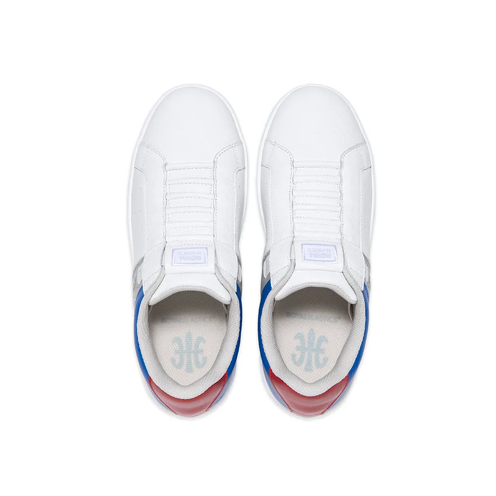 Women's Icon OG White Blue Red Logo Leather Sneakers 91932-051