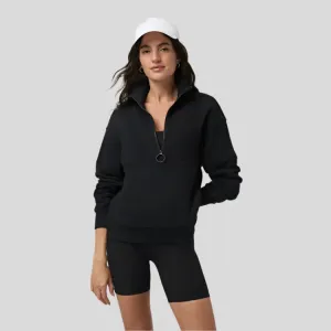 Womens Sedona Rib Half Zip - Black