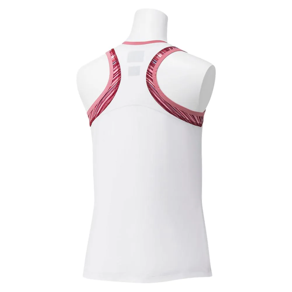 Women`s Tournament Tennis Tank White and Red