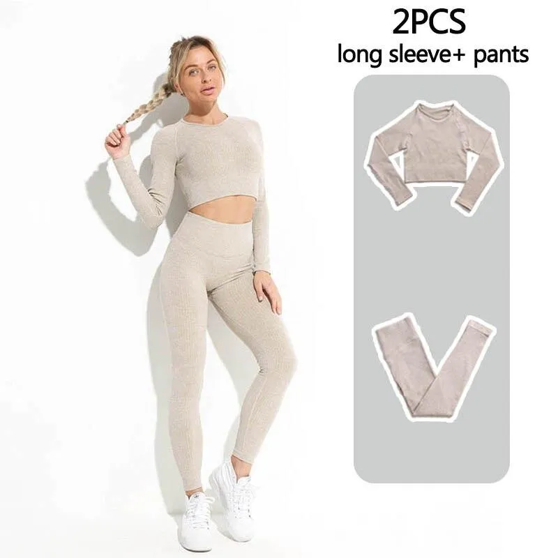 Yoga Set Fitness Clothing Tops And Leggings Sports Suits For Women