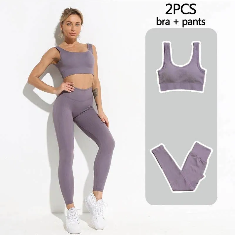 Yoga Set Fitness Clothing Tops And Leggings Sports Suits For Women