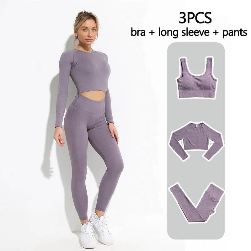 Yoga Set Fitness Clothing Tops And Leggings Sports Suits For Women