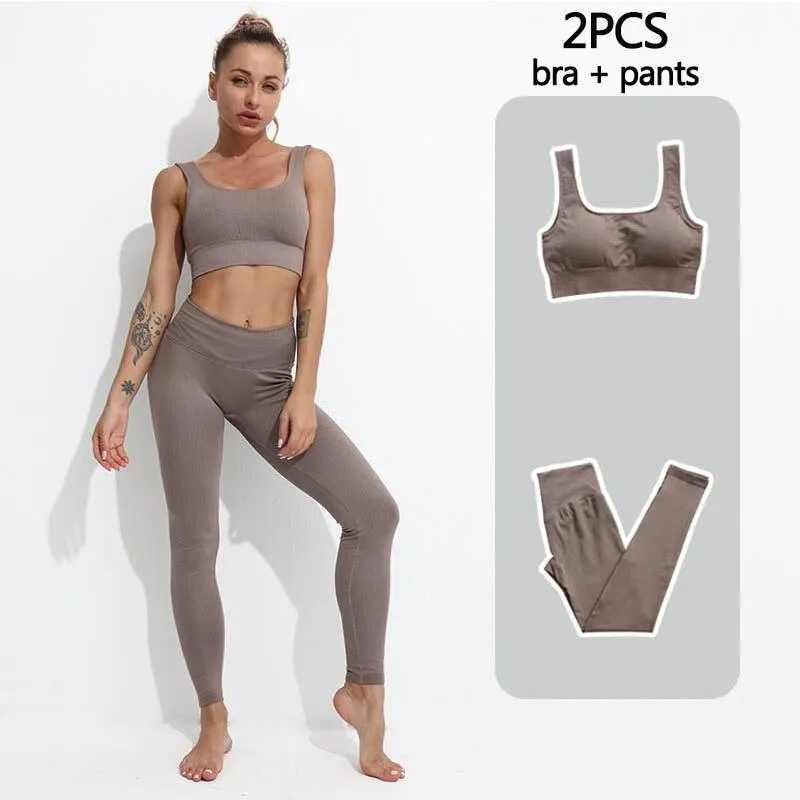 Yoga Set Fitness Clothing Tops And Leggings Sports Suits For Women